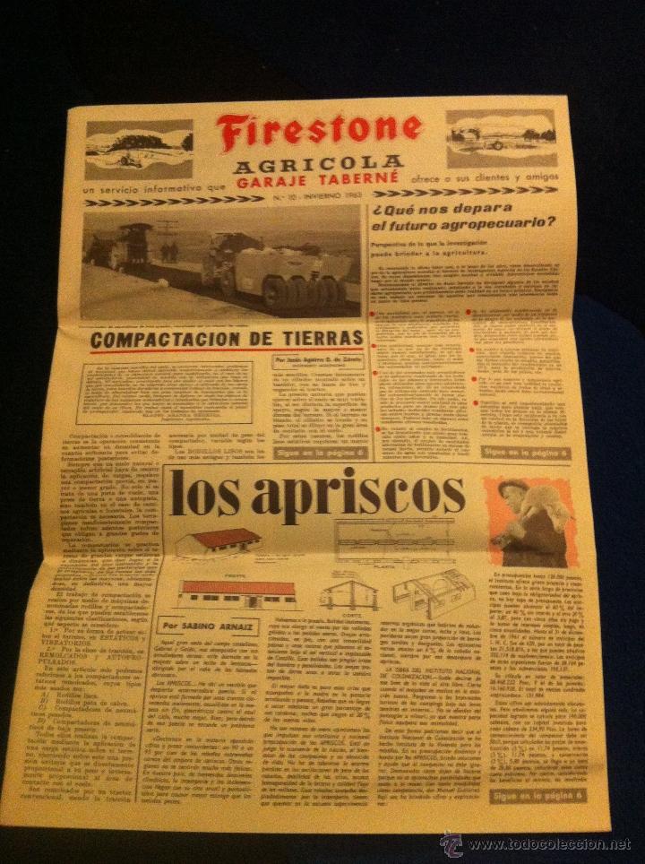 Cataloghi pubblicitari: Pedi&oacute;dico informativo Firestone Agr&iacute;cola. N&ordm; 10. Invierno 1963. 8 p&aacute;ginas. Garage Tabern&eacute;