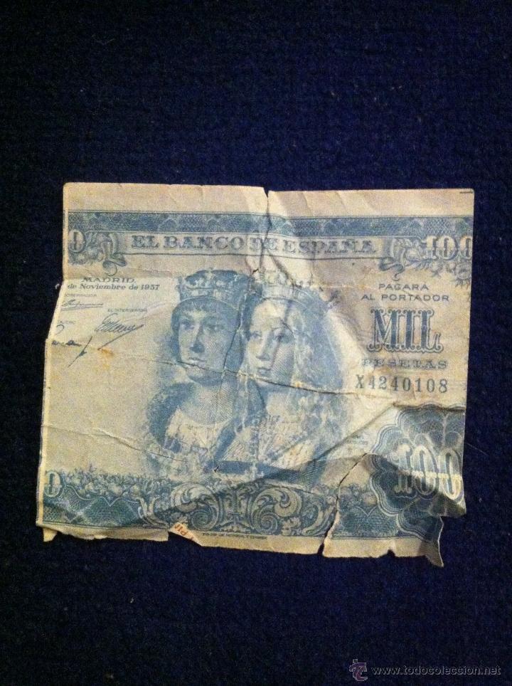 Cataloghi pubblicitari: PEQUE&Ntilde;O PANFLETO PUBLICITARIO DE LA MARCA AFHA. REVERSO BILLETE DE 1000 PTAS. REYES CAT&Oacute;LICOS