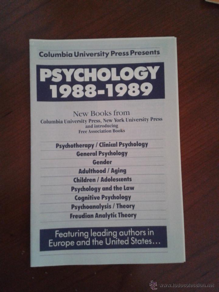 Advertising Catalogs: Cat&aacute;logo libros psicolog&iacute;a 1988-89 Columbia University press universidad USA norteamericana