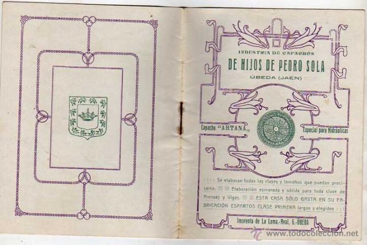 Cat&aacute;logos publicitarios: Catalogo precios. Industria de Capachos. Hijos de Pedro Sola. &Uacute;beda Jaen.
