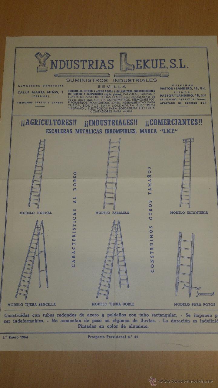 Werbekataloge: ANTIGUA PUBLICIDAD TARIFA DE PRECIOS INDUSTRIAS LEKUE INDUSTRIAL CONSTRUCCION ESCALERAS SEVILLA