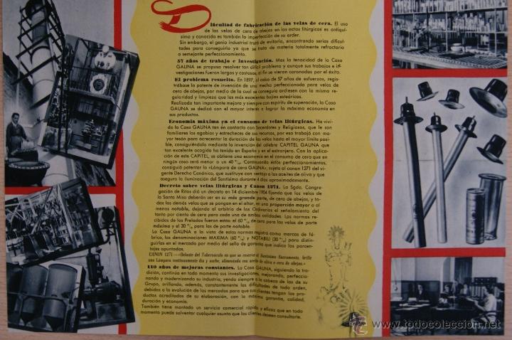 FABRICA DE VELAS - NIETOS DE QUINTÍN RUÍZ DE GAUNA - VITORIA (Coleccionismo - Catálogos Publicitarios)