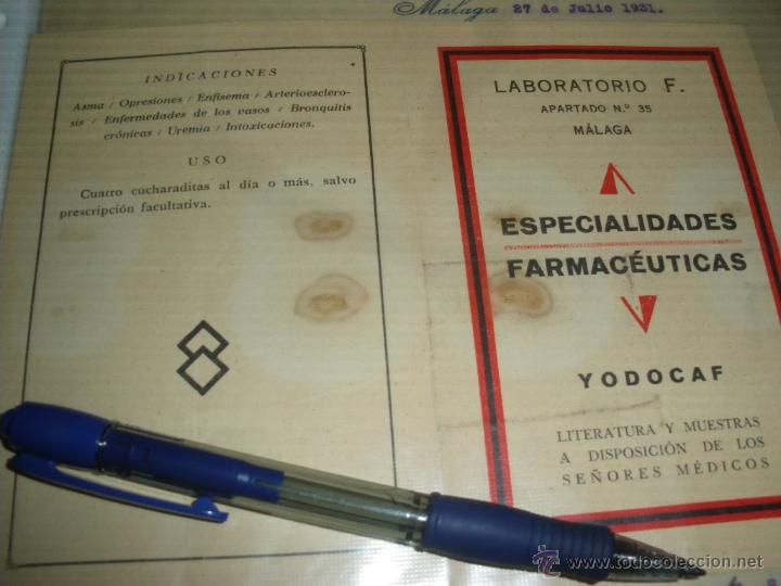 Advertising Catalogs: LABORATORIOS F, MALAGA. ESPECIALIDADES FARMACEUTICAS. YODOCAF.