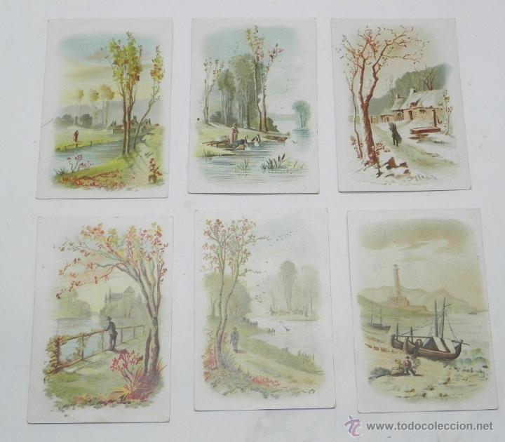 Cat&aacute;logos publicit&aacute;rios: 6 CROMOS CON PUBLICIDAD DE LAS GALLETAS Y BIZCOCHOS DE VI&Ntilde;AS Y COMPA&Ntilde;IA, MIDEN 10,5 X 7,2 CMS.