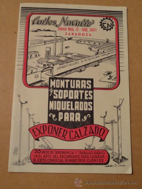 Advertising Catalogs: CATALOGO FOLLETO MONTURAS Y SOPORTES NIQUELADOS PARA EXPONER CALZADOS CARLOS NAVARRO (ZARAGOZA)