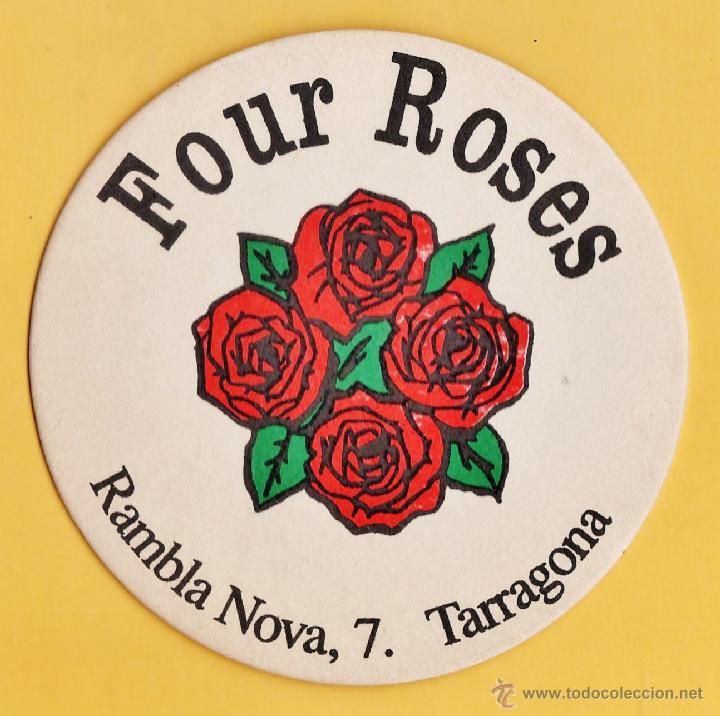Cat&aacute;logos publicitarios: posavasos - bar / pub - four roses - tarragona / tgn - reverso blanco - a&ntilde;os 90