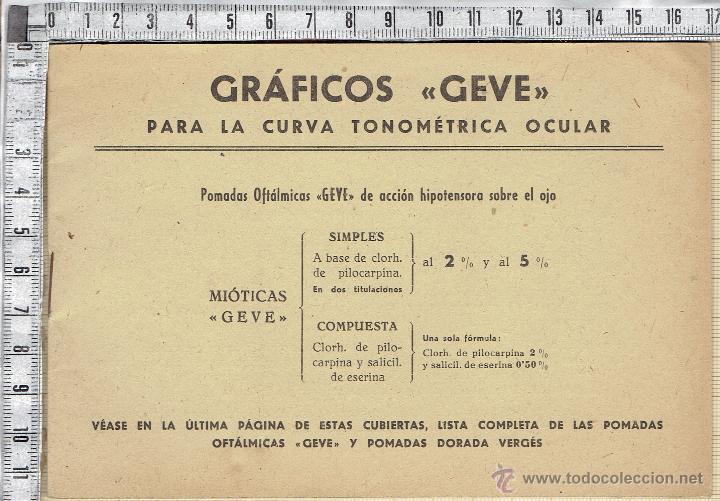 Werbekataloge: CUADERNO GRAFICOS GEVE-PARA LA CURVA TONOMETRICA OCULAR.