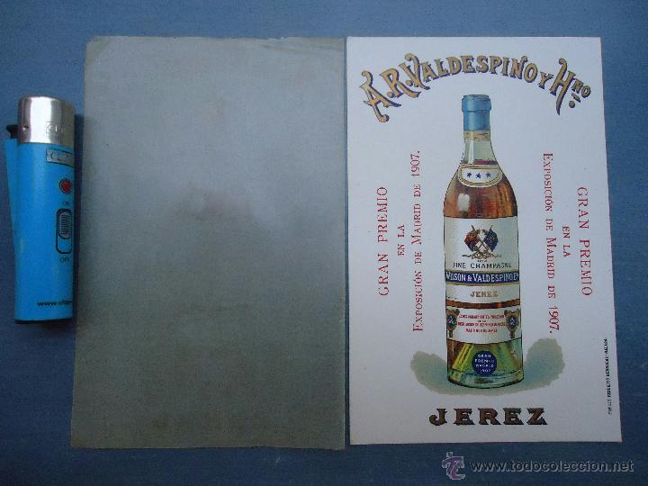 Catalogues publicitaires: publicidad postal a.r. valdespino y hermanos, jerez  gran premio , en la exposicion de madrid 1907