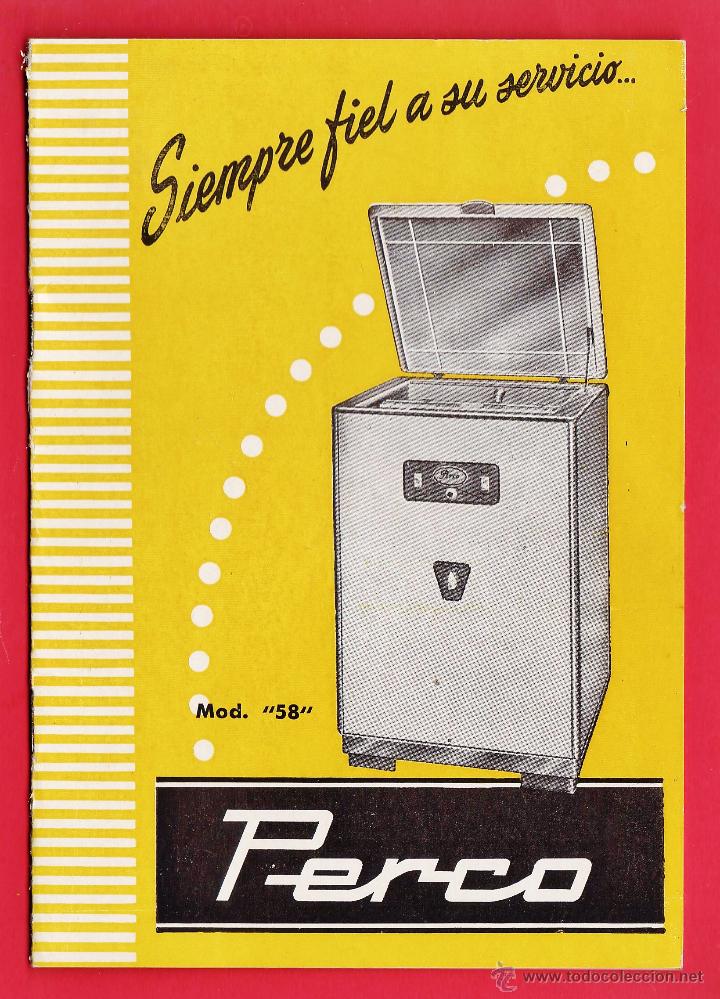 Cat&aacute;logos publicitarios: catalogo publicitario e instrucciones - lavadora perco - mod. 58 - a&ntilde;os 50 / 60