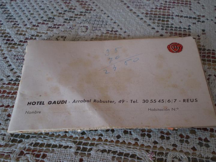 Cat&aacute;logos publicitarios: ANTIGUO FOLLETO PUBLICITARIO HOTEL GAUDI,REUS,TARRAGONA,1967.