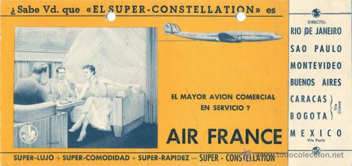 Cataloghi pubblicitari: CATALOGO DESPLEGABLE DE AIR FRANCE DEL SUPER-CONSTELLATION,EN ESPA&Ntilde;OL