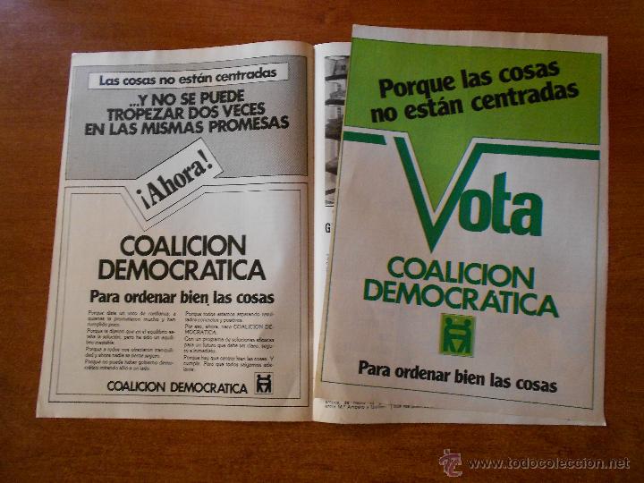 Werbekataloge: PUBLICIDAD PARTIDOS POL&Iacute;TICOS: LOTE DE DOS ANUNCIOS DE COALICI&Oacute;N DEMOCR&Aacute;TICA EN PRENSA