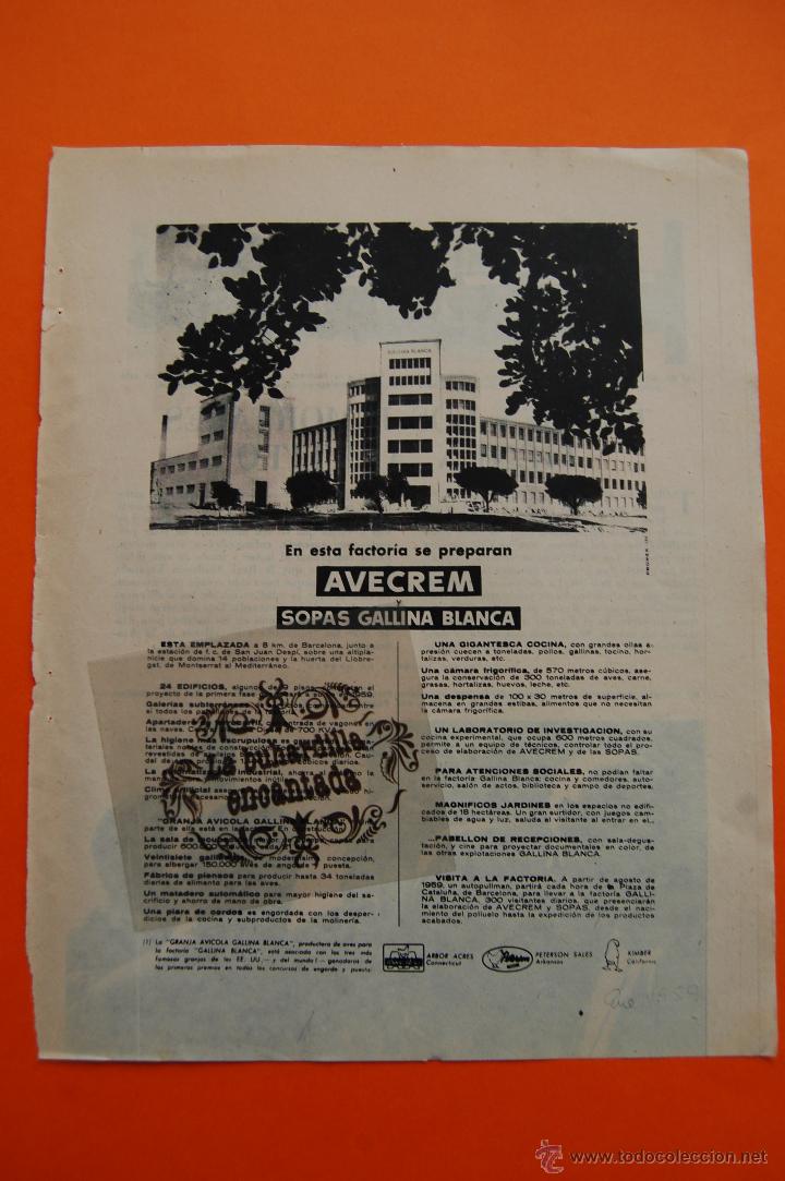 Cat&aacute;logos publicitarios: PUBLICIDAD ORIGINAL - AVECREM GALLINA BLANCA - -1959