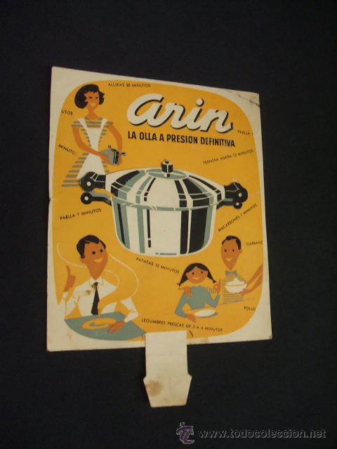 Advertising Catalogs: PRECIOSA PUBLICIDAD ANTIGUA CON TIRADOR - OLLA A PRESION ARIN -