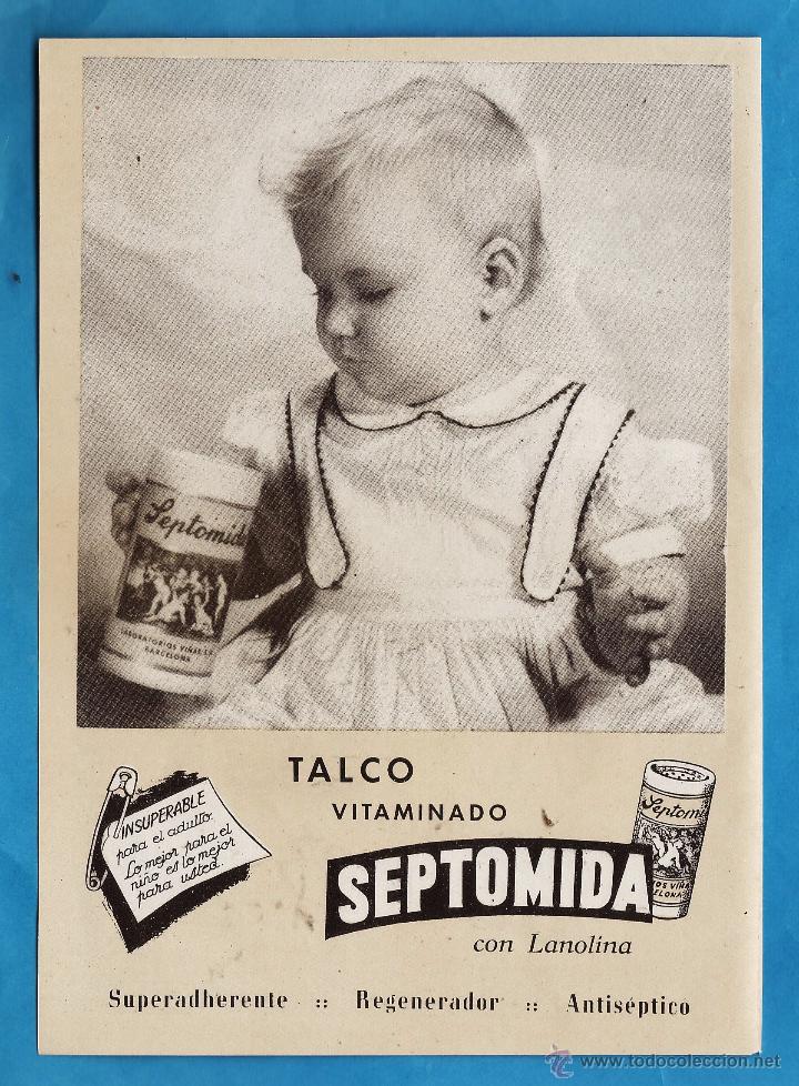 Cat&aacute;logos publicitarios: anuncio - talco septomida - rev. maletas s. molins / calzados alvarez - ver foto - a&ntilde;o 1950 - li