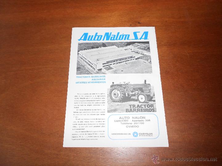 Advertising Catalogs: PUBLICIDAD EN PRENSA A&Ntilde;O 1976: AUTO NALON S.A. TRACTORES BARREIROS, OVIEDO, ASTURIAS