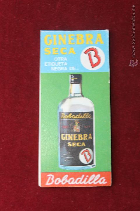 Cat&aacute;logos publicitarios: LIBRETA PUBLICIDAD BOBADILLA GINEBRA SECA ETIQUETA NEGRA, JEREZ 103