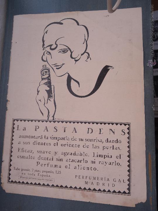Cat&aacute;logos publicit&aacute;rios: ANTIGUA HOJA PRENSA 1926  publicidad la pasta dens ferfumeria gal madrid