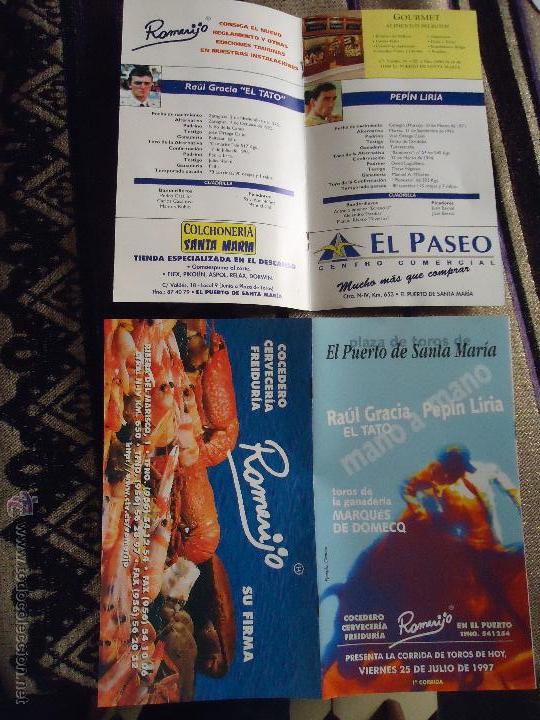 Catalogues publicitaires: publicidad librito plaza de toros puerto santa maria cadiz, ganaderia domecq , romerijo,etc