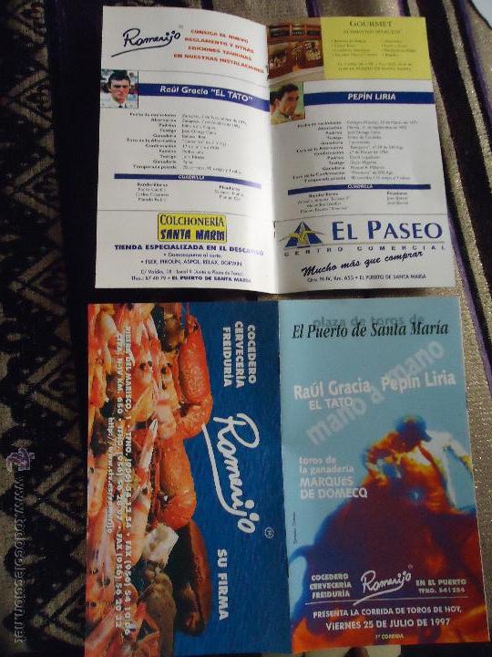 Catalogues publicitaires: publicidad librito plaza de toros puerto santa maria cadiz, ganaderia domecq , romerijo,etc