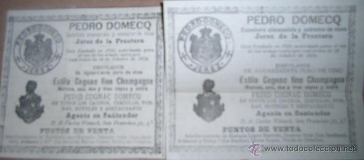 Cat&aacute;logos publicit&aacute;rios: Publicidad Pedro Domecq, vinos, Jerez de la Frontera. Finales S.XIX