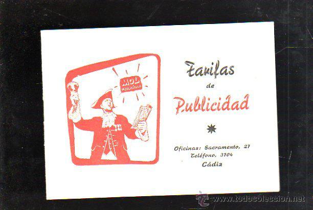 Werbekataloge: MOL PUBLICIDAD. TARIFAS DE PUBLICIDAD. CADIZ. CINES. VER