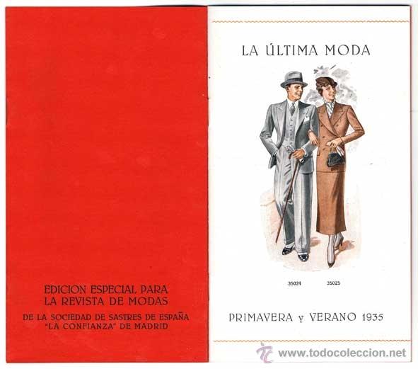 Werbekataloge: Revista Modas de la Sociedad de Sastres La Confianza de Madrid. Primavera 1935