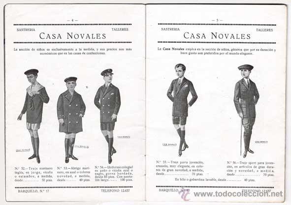 Werbekataloge: Cat&aacute;logo de Sastrer&iacute;a de Casa Novales de Madrid. 1930 (aprox.)