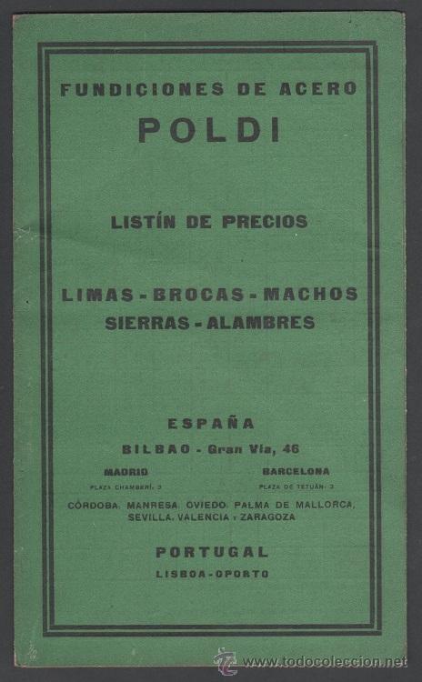 Cat&aacute;logos publicitarios: C5 BILBAO -  Listin de Precios DESPLEGABLE  de 4 hojas en cartulina de FUNDICIONES DE ACERO POLDI pa