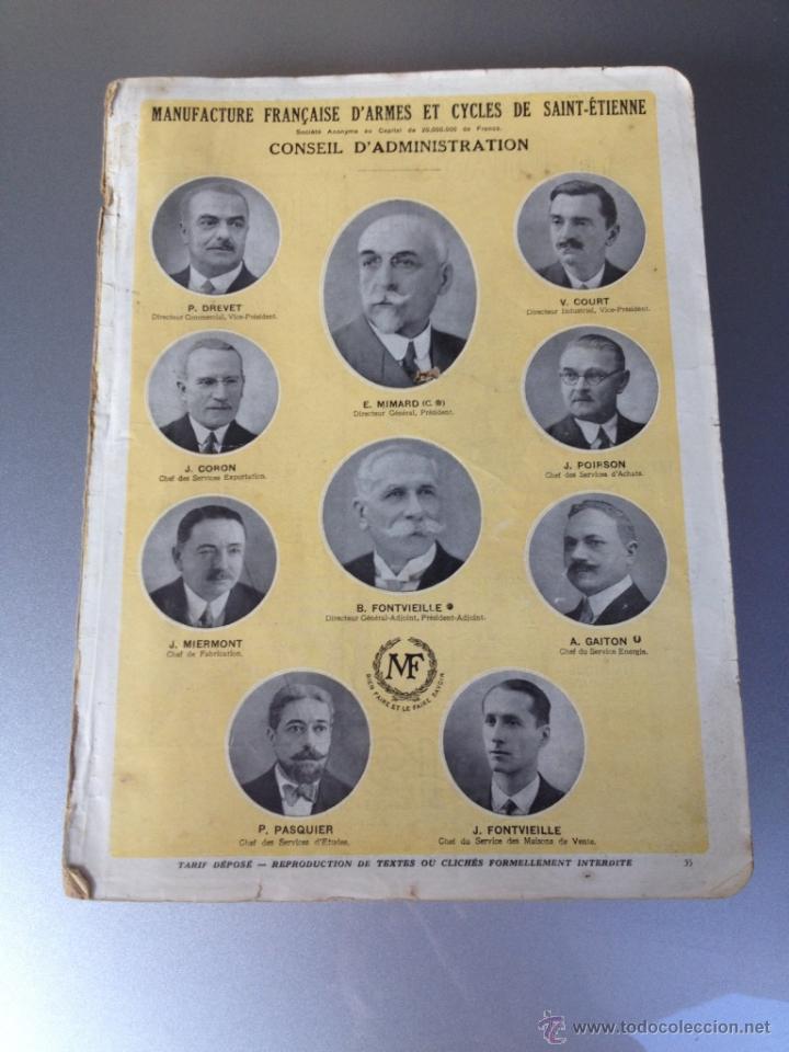 Catalogues publicitaires: CATALO COMERCIAL FRANCES 1935 - MANUF. FRAN&Ccedil;. D&acute;ARMES ET CYCLES