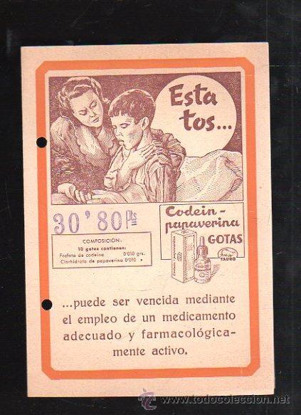 Werbekataloge: CATALOGO PUBLICITARIO. ESTA TOS... CODEIN-PAPAVERINA GOTAS. VER FOTOS