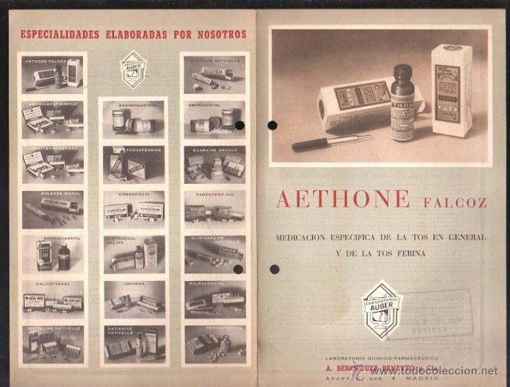 Werbekataloge: CATALOGO PUBLICITARIO. AETHONE FALCOZ. BERENGUER.BENEYTO Y CIA. VER FOTOS