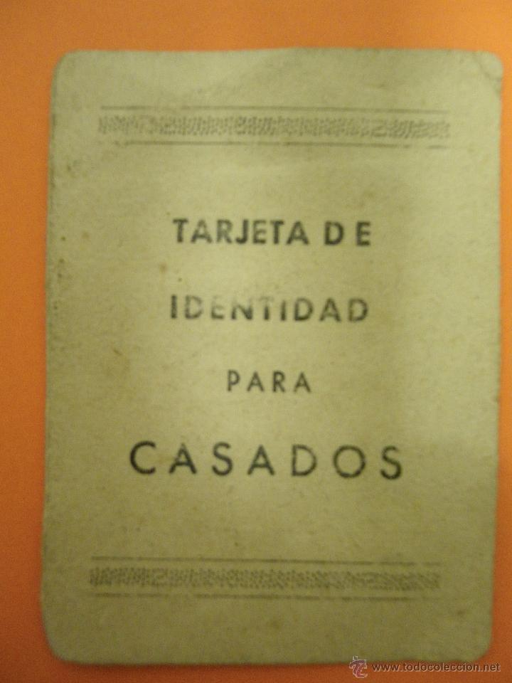 Catalogues publicitaires: TARJETA DE IDENTIDAD PARA CASADOS, REVERSO CON  PUBLICIDAD BAR TEXAS. ZARAGOZA