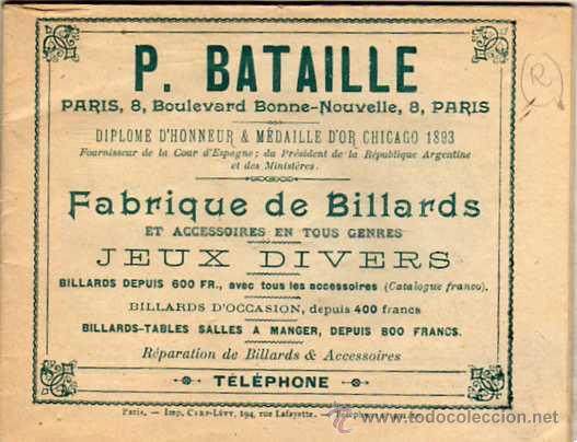 Cat&aacute;logos publicitarios: Catalogo publicitario franc&eacute;s de mesas de billar.