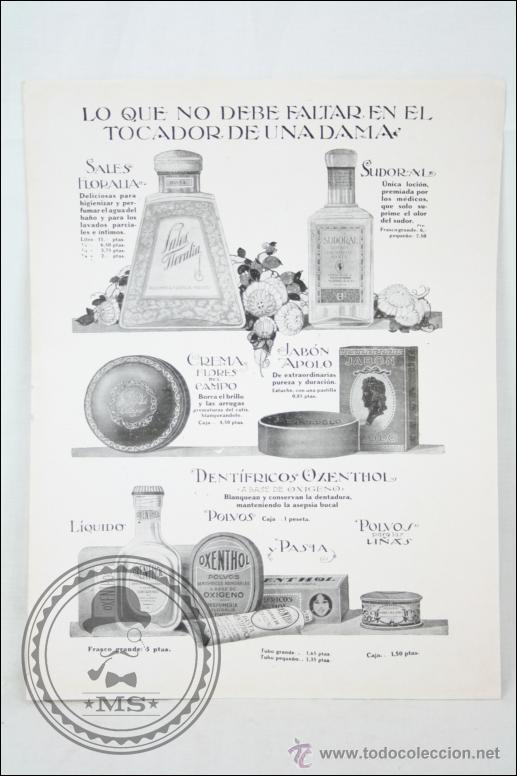Catalogues publicitaires: Anuncio de Antigua Publicaci&oacute;n de los A&ntilde;os 20-30 - Publicidad de Dent&iacute;fricos y Productos Oxenthol
