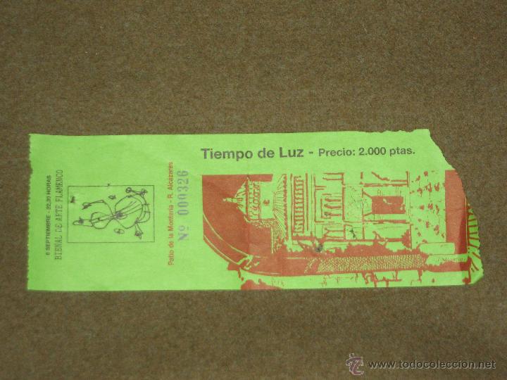 Cat&aacute;logos publicitarios: ENTRADA BIENAL DE ARTE FLAMENCO CON PUBLICIDAD DE LA EXPO 92 - PRECIO 2000 PESETAS