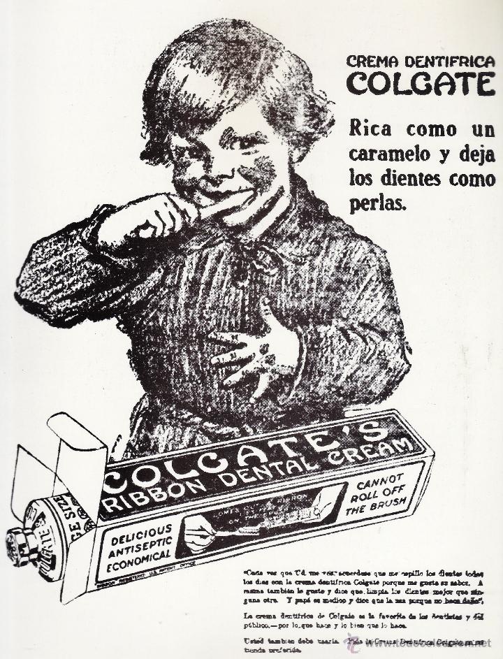 Advertising Catalogs: hoja suelta - publicidad - crema dentifrica colgate - reproduccion anuncio la vanguardia - a&ntilde;o 1920