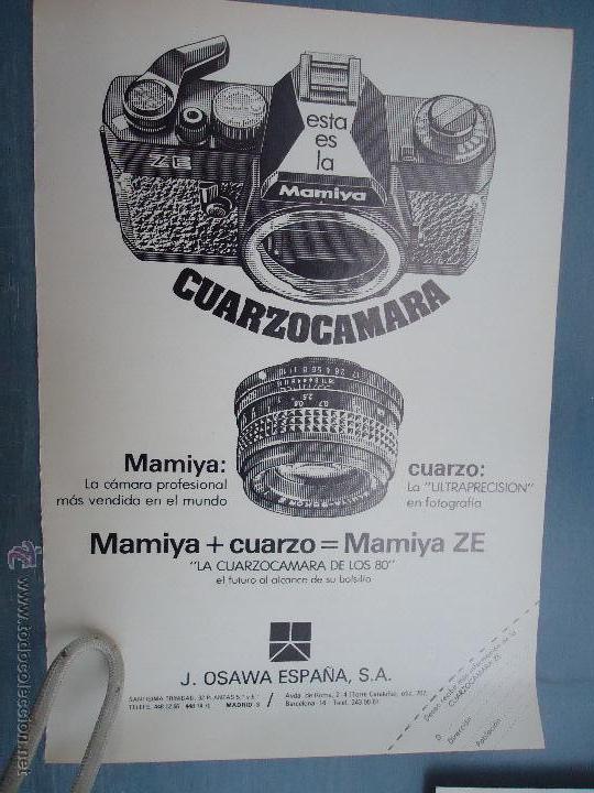 Catalogues publicitaires: PUBLICIDAD - ANTIGUA HOJA PUBLICITARIA SUELTA - CUARZO CAMARA FOTOGRAFICA MAMIYA ZE