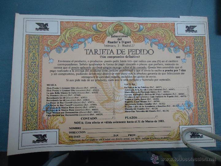 Catalogues publicitaires: PUBLICIDAD - ANTIGUA HOJA PUBLICITARIA SUELTA - TARJETA DE PEDIDO SELECCIONES DEL READER&acute;S DIGEST