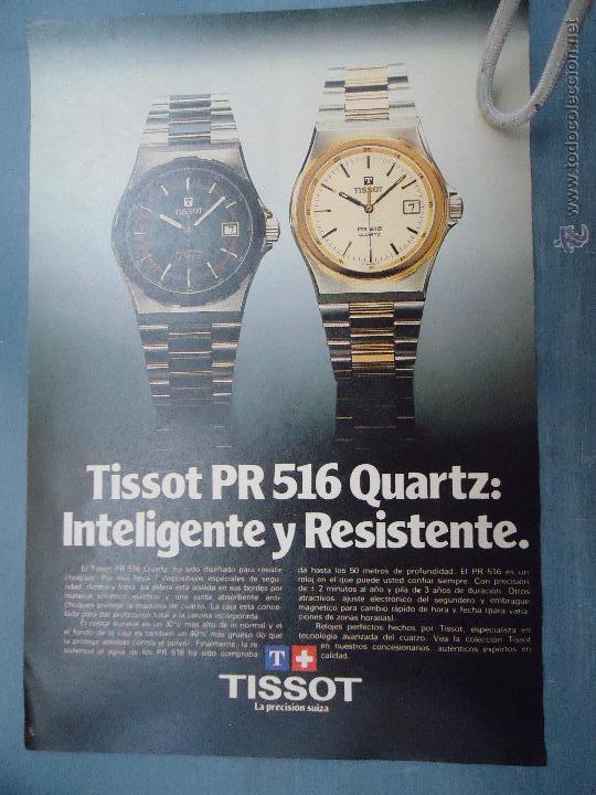 Catalogues publicitaires: PUBLICIDAD - ANTIGUA HOJA PUBLICITARIA SUELTA - RELOJ TISSOT PR 516 QUARTZ ,