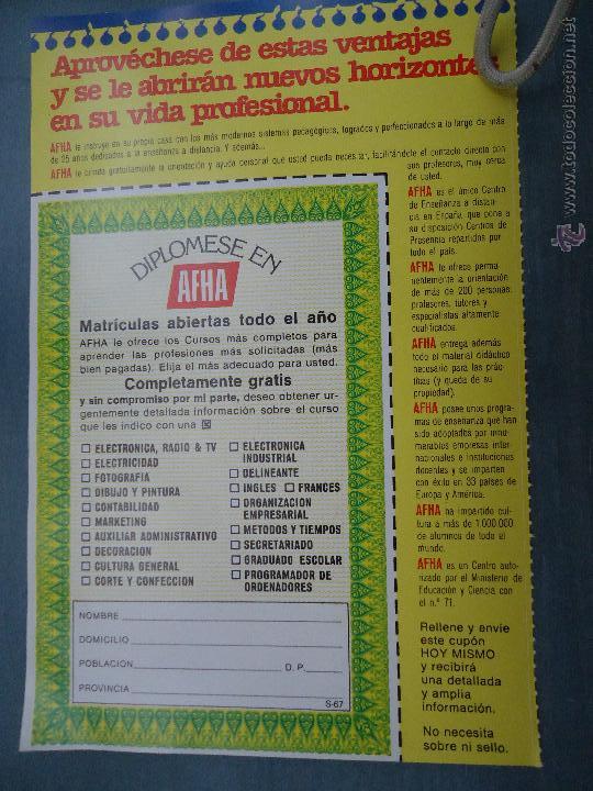 Catalogues publicitaires: PUBLICIDAD - ANTIGUA HOJA PUBLICITARIA SUELTA - DIPLOMESE EN AFHA , RESPUESTA COMERCIAL