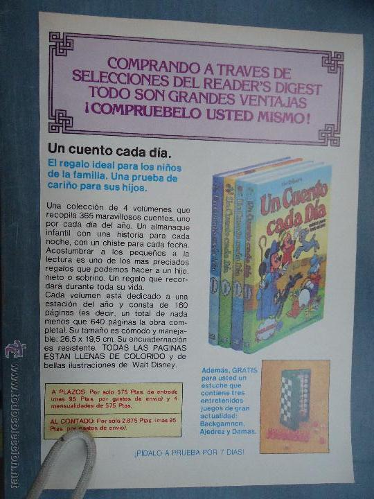Catalogues publicitaires: PUBLICIDAD - ANTIGUA HOJA PUBLICITARIA SUELTA - UN CUENTO PARA CADA DIA Y BACKGAMNON AJEDREZ DAMAS