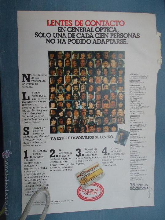 Catalogues publicitaires: PUBLICIDAD - ANTIGUA HOJA PUBLICITARIA SUELTA - LENTES DE CONTACTO , GENERAL OPTICA