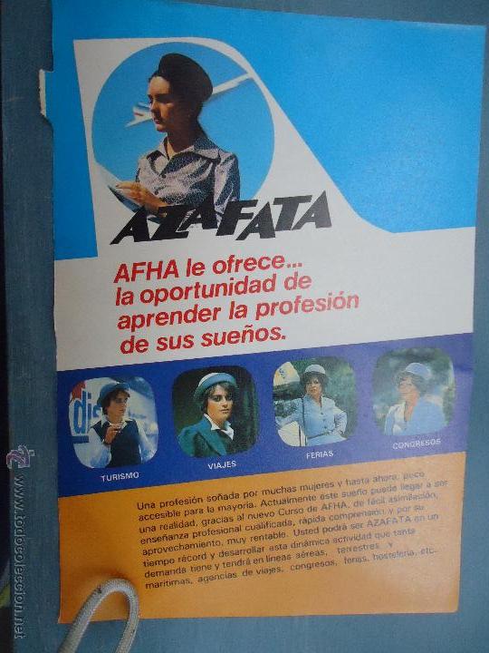 Catalogues publicitaires: PUBLICIDAD - ANTIGUA HOJA PUBLICITARIA SUELTA - AZAFATA TURISMO VIAJES FERIAS CONGRESOS