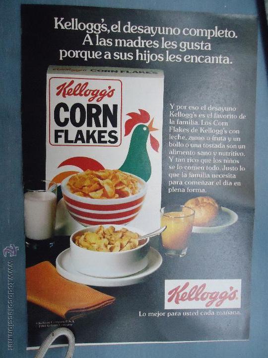 Catalogues publicitaires: PUBLICIDAD - ANTIGUA HOJA PUBLICITARIA SUELTA - KELLOGG&acute;S CORD FLAKES ,1980