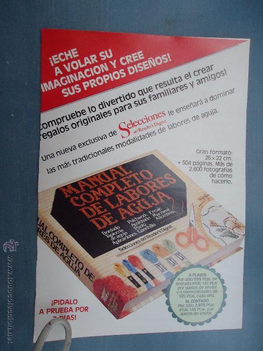 Catalogues publicitaires: PUBLICIDAD - ANTIGUA HOJA PUBLICITARIA SUELTA -  MANUAL COMPLETO DE LABORES DE AGUJA