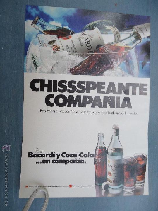 Advertising Catalogs: PUBLICIDAD - ANTIGUA HOJA PUBLICITARIA SUELTA - RON BACARDI Y COCA COLA