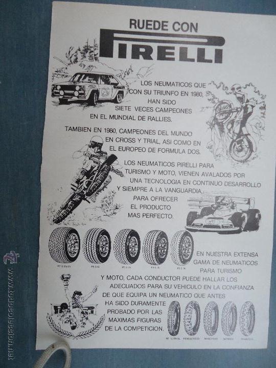 Advertising Catalogs: PUBLICIDAD - ANTIGUA HOJA PUBLICITARIA SUELTA - RUEDA CON PIRELLI
