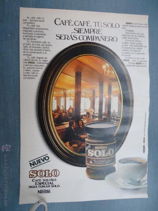 Advertising Catalogs: PUBLICIDAD - ANTIGUA HOJA PUBLICITARIA SUELTA - CAFE SOLO , NESCAFE