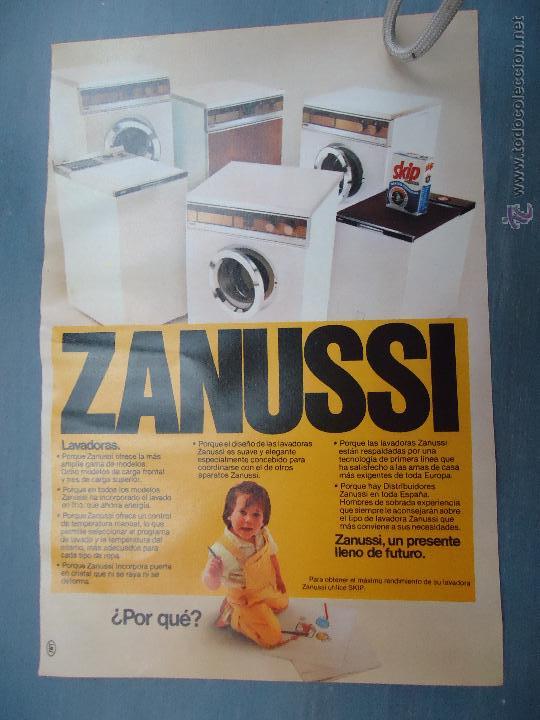 Cat&aacute;logos publicit&aacute;rios: PUBLICIDAD - ANTIGUA HOJA PUBLICITARIA SUELTA - LAVADORAS ZANUSSI